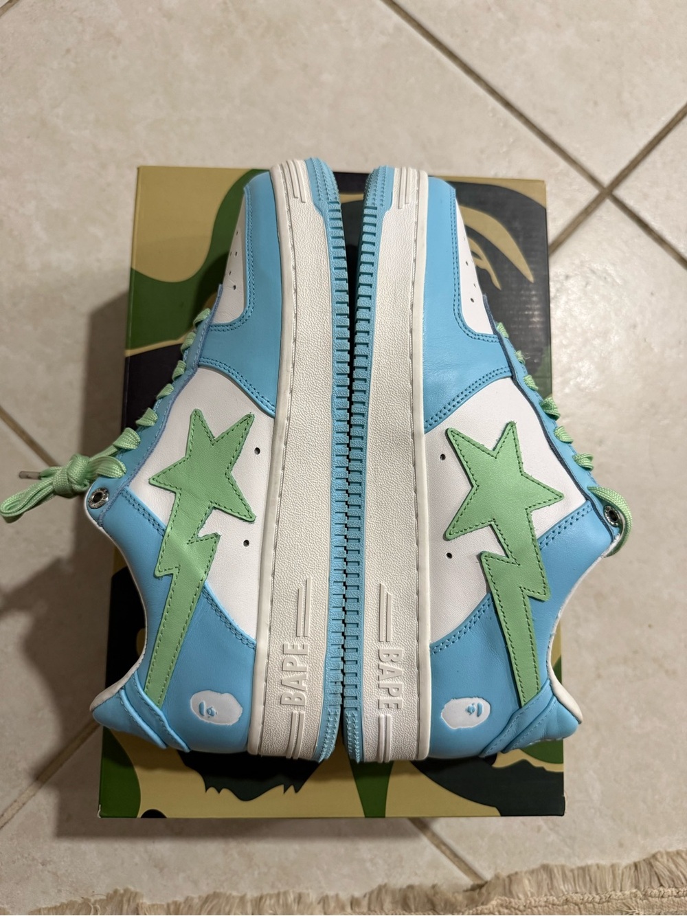 Size 8 - A Bathing Ape Bapesta Pastel Blue - 1H70191005 SAX